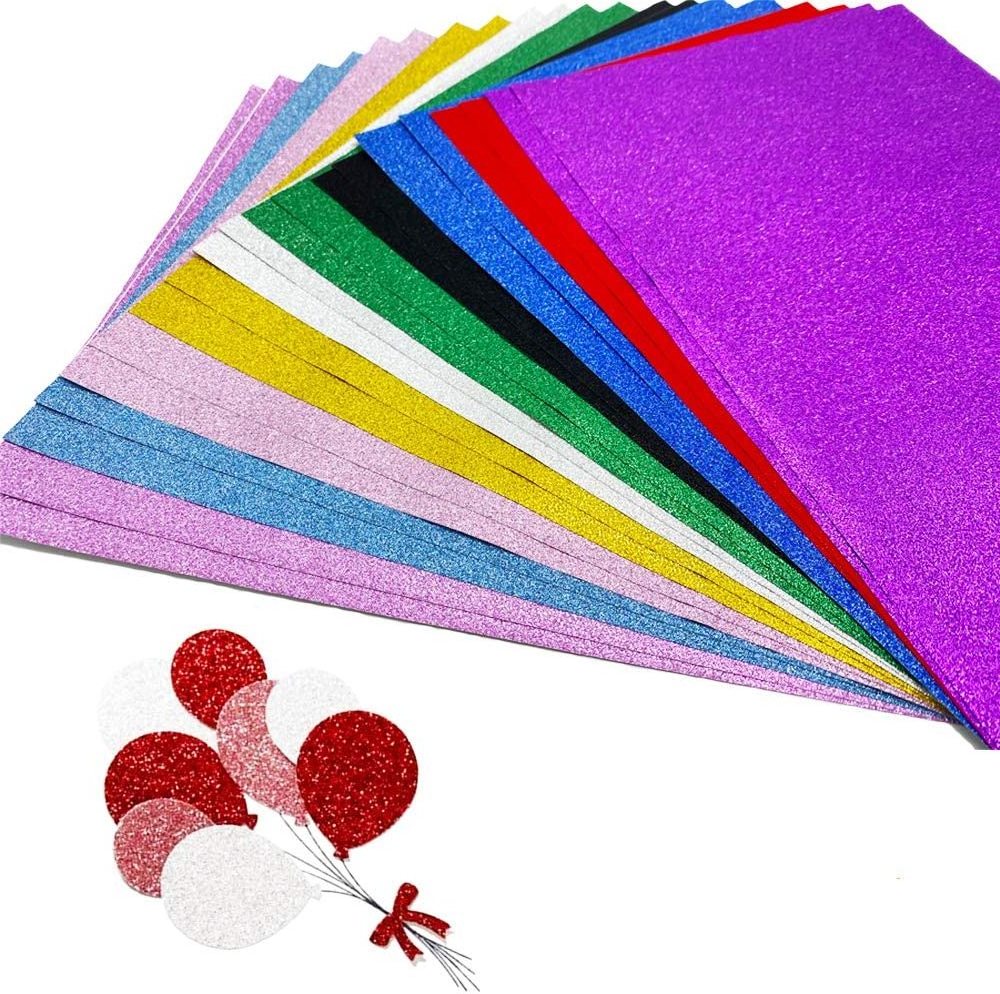 A4 Glitter Cardstock Glitter Craft Paper for DIY Party Decorations Glitter Gift Wrapping Paper