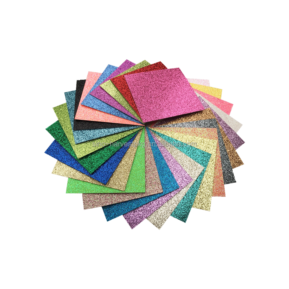 Wholesale Color Glitter Paper Cardstock Paper Sheet A4 Self-adhesive Glitter Paper For Diy