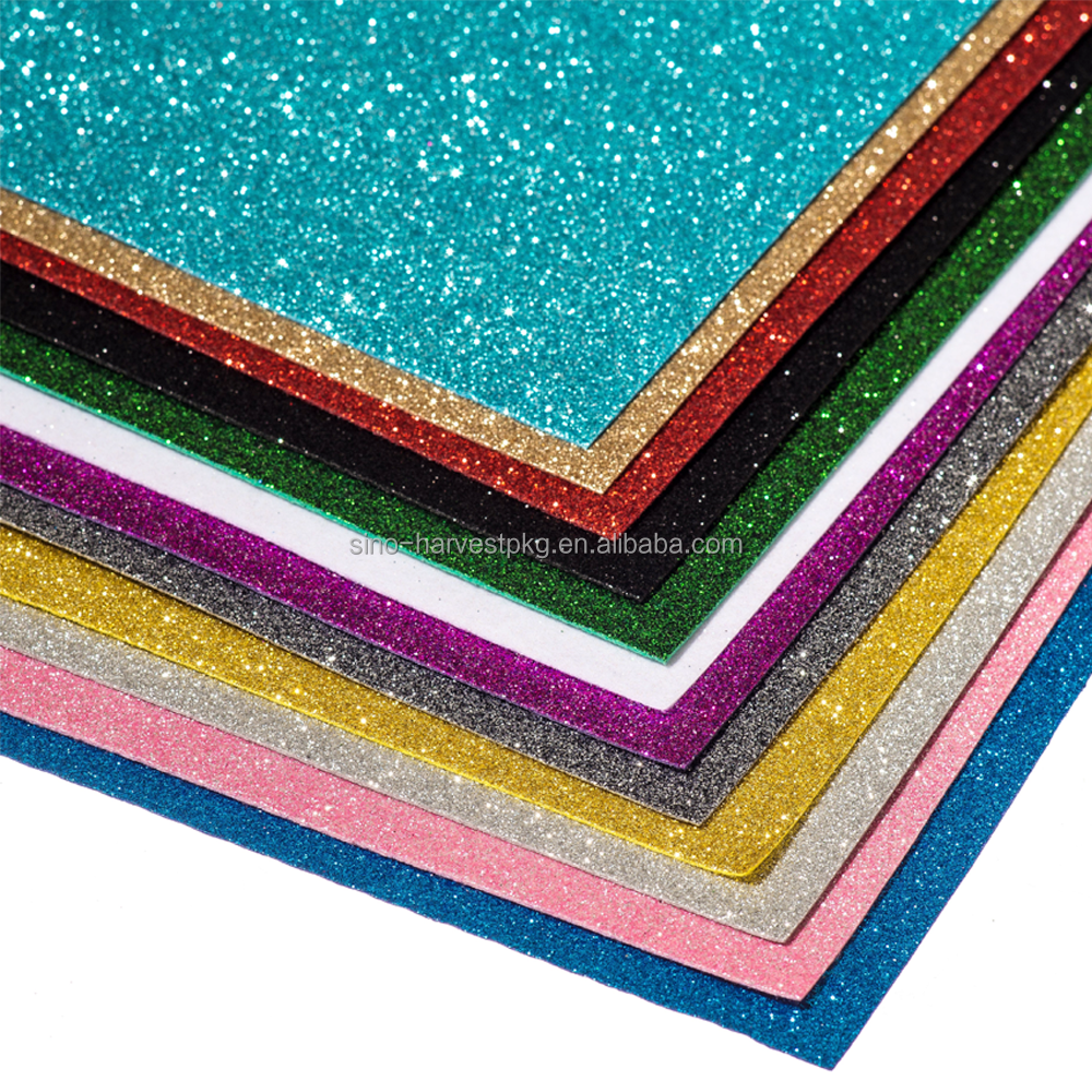 Wholesale Color Glitter Paper Cardstock Paper Sheet A4 Self-adhesive Glitter Paper For Diy