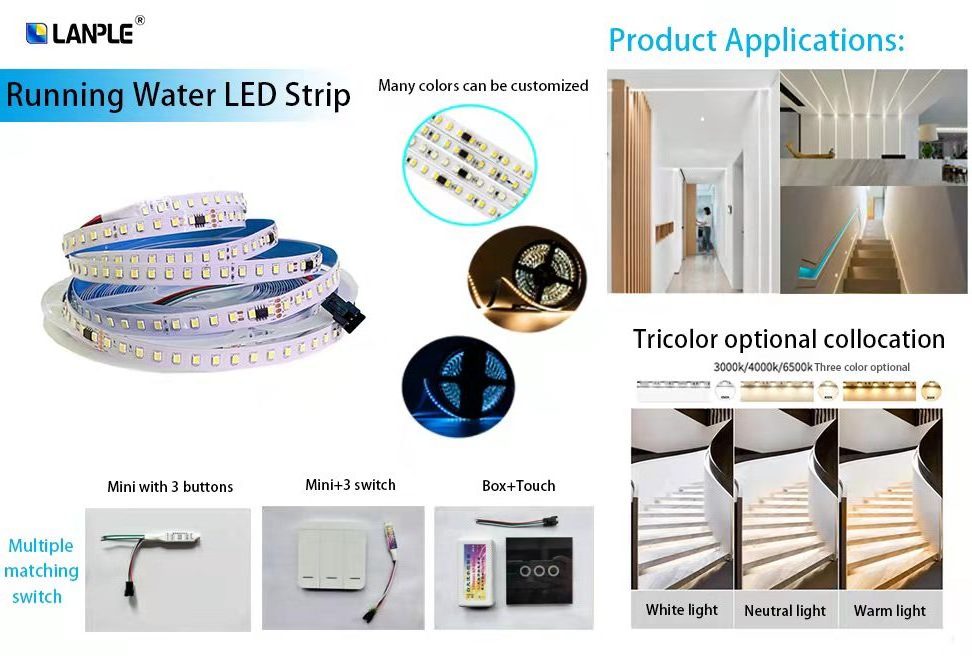 LED flexible strip flashing lights 24V horse racing smd2835 running water white chasing strips led light