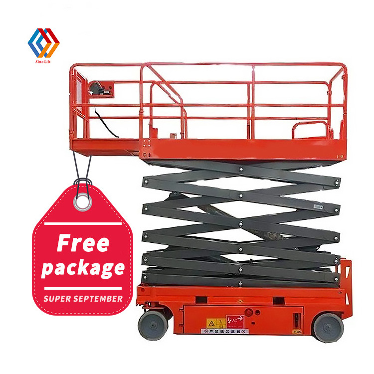 6m 12m man  lifting automatic scissor lift hydraulic Scaffolding self propelled warehouse scissor  lift