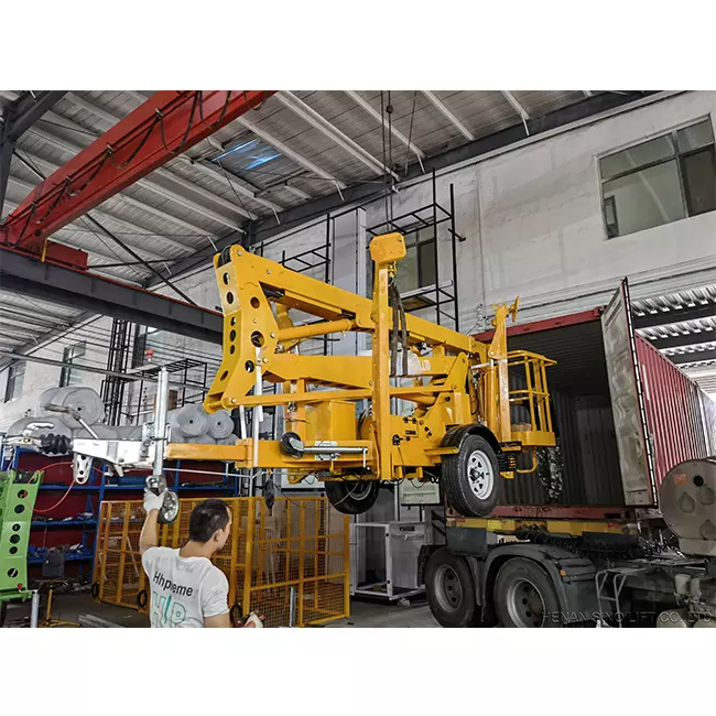 14M 16M Building Window Cleaning Sky Lift Towable Boom Lift