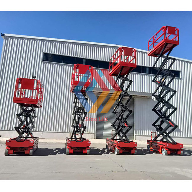 10m Battery Powered Hydraulic Self Propelled Scissor Warehouse Electric Platform Lift Stair Climbing for Painting