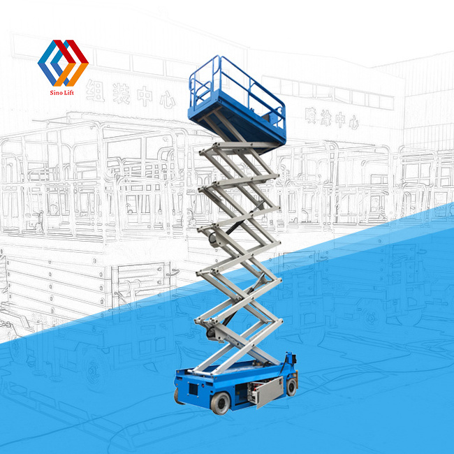 6m 12m man  lifting automatic scissor lift hydraulic Scaffolding self propelled warehouse scissor  lift