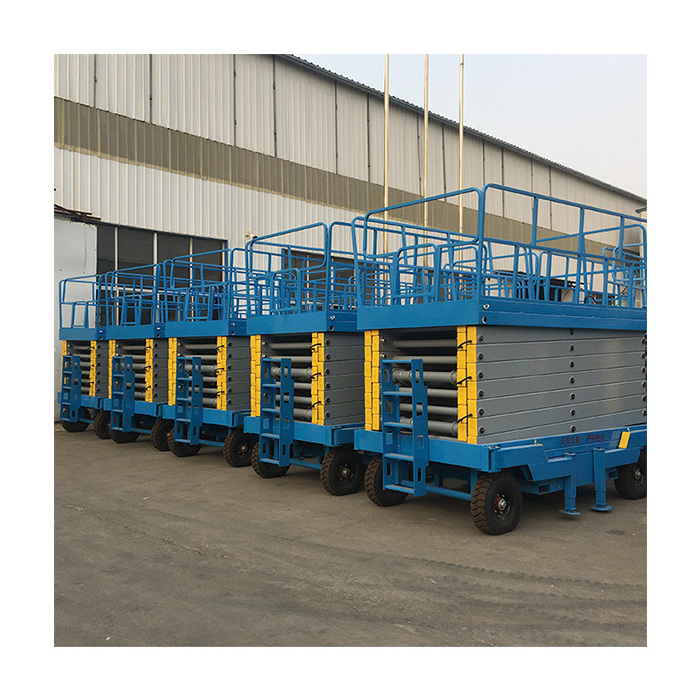 6-18m High Quality Electric Scaffolding Lift Mobile Trailer Hydraulic Electric Battery Power Scissor Lift Platform