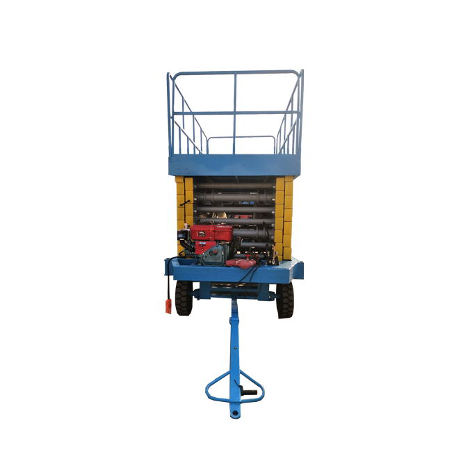 6-14m height New Electric Mobile Lifting Equipment with Four Legs Scissor Lift for Furniture Warehouse and Home Use