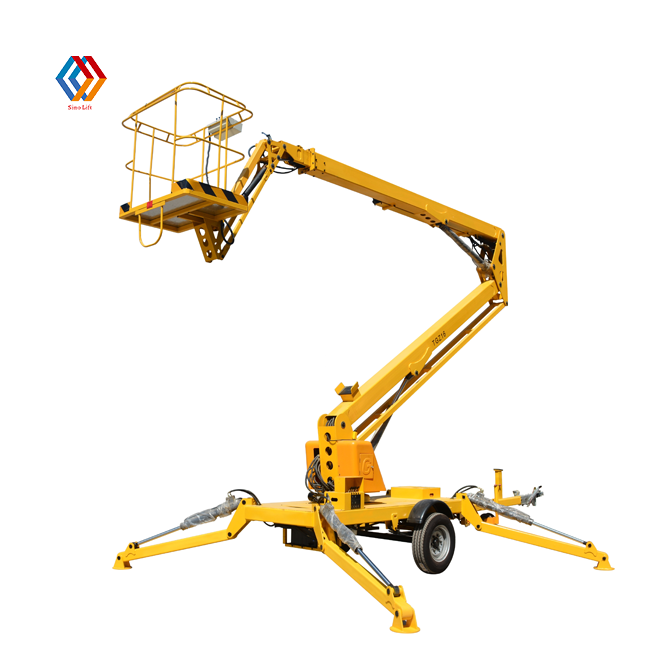 12M 200kg Towable Boom Lift For Sale Trailer Mounted Boom Lift Truck Used For Cherry Picker