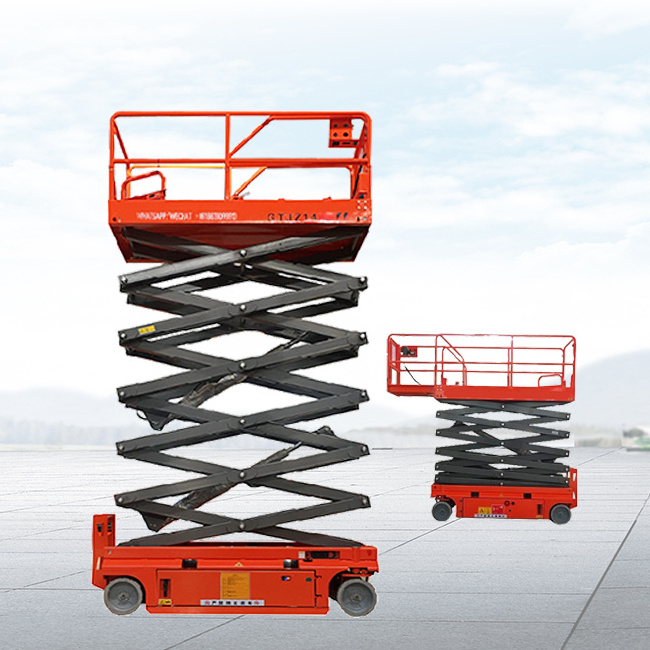 6m 12m man  lifting automatic scissor lift hydraulic Scaffolding self propelled warehouse scissor  lift