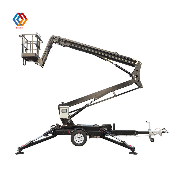 12M 200kg Towable Boom Lift For Sale Trailer Mounted Boom Lift Truck Used For Cherry Picker