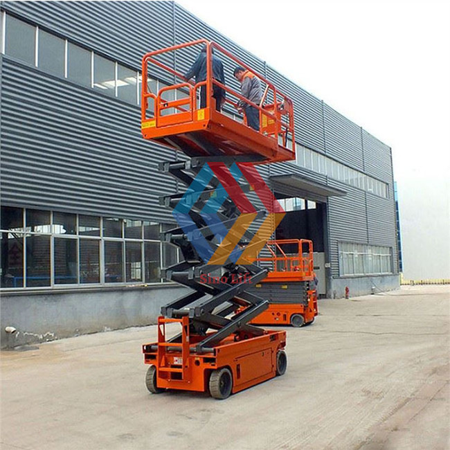 10m Battery Powered Hydraulic Self Propelled Scissor Warehouse Electric Platform Lift Stair Climbing for Painting