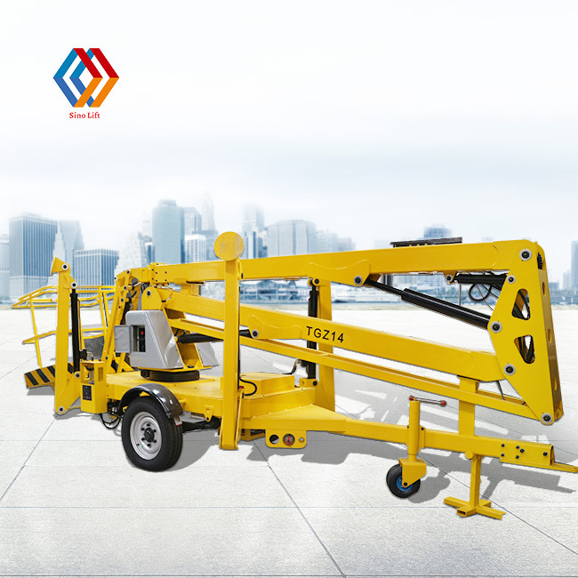 14M 16M Building Window Cleaning Sky Lift Towable Boom Lift