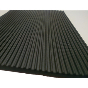 Non Slip Fine Ribbed Rubber Mat / corrugated rubber sheet