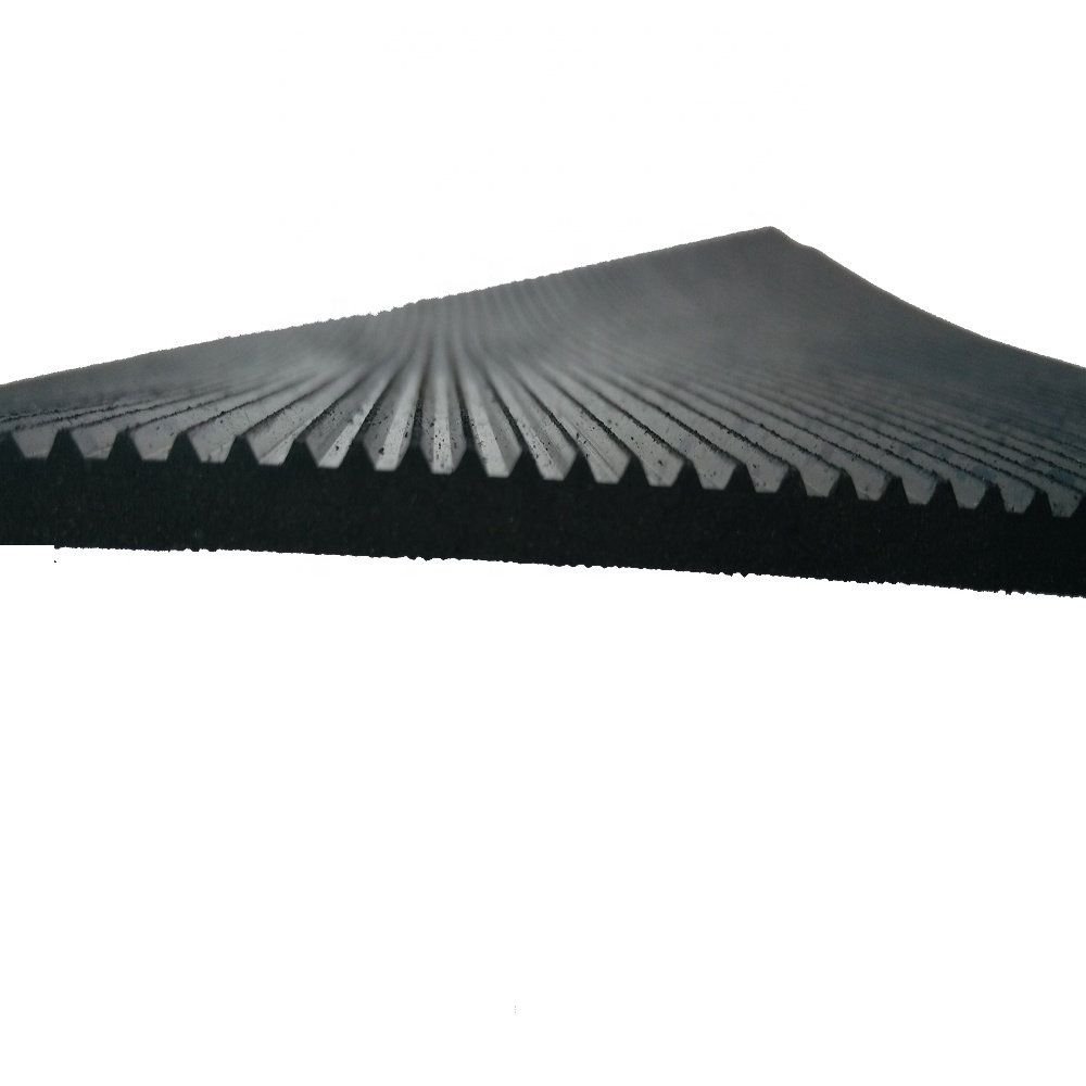 Non Slip Fine Ribbed Rubber Mat / corrugated rubber sheet