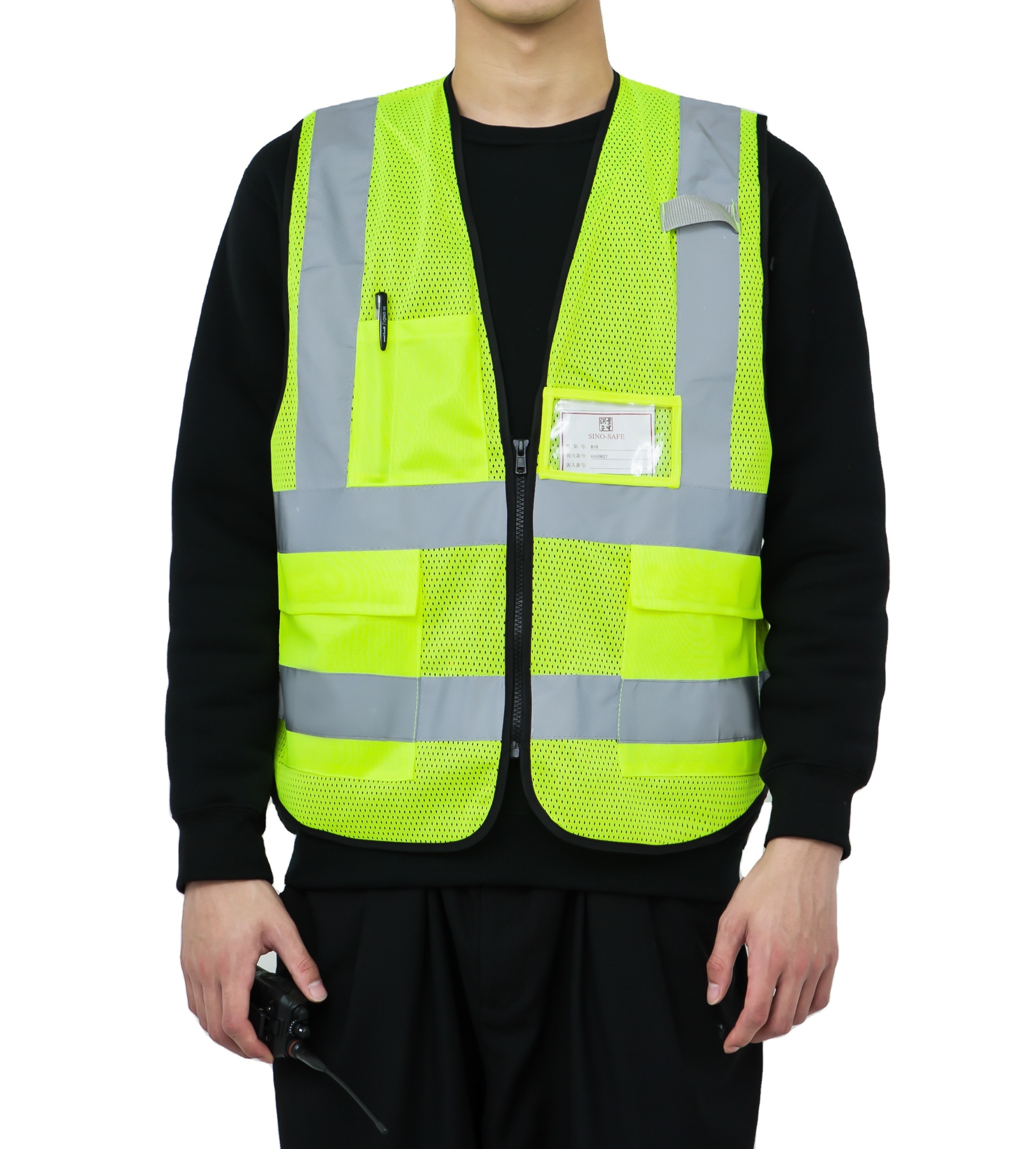 Customized Public Yellow And Orange Reflective Mesh 100% Polyester reflective jacket high visibility	horse riding safety vest