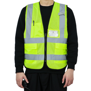 Customized Public Yellow And Orange Reflective Mesh 100% Polyester reflective jacket high visibility	horse riding safety vest