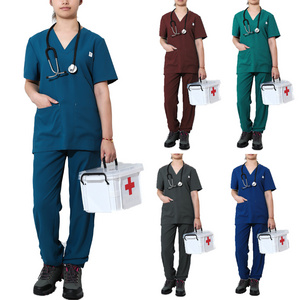 Dropshipping scrub- Polyester/Rayon/Spandex Fashionable Designs New Style Medical Hospital Nurse Uniform