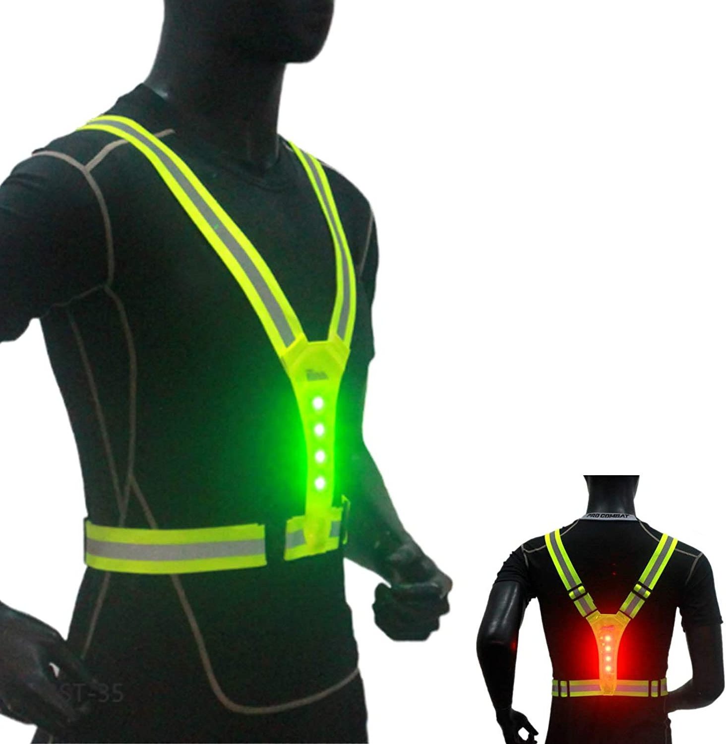 Hot Sell Usb Charging Lightweight 3 Light Modes Safety Vest Led Usb Reflective Night Running Vest For Running