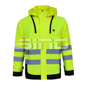 High Visibility Reflective Jackets for Men, Safety Jacket with Pockets, Hi Vis Yellow Coats Mens Work Construction Coats