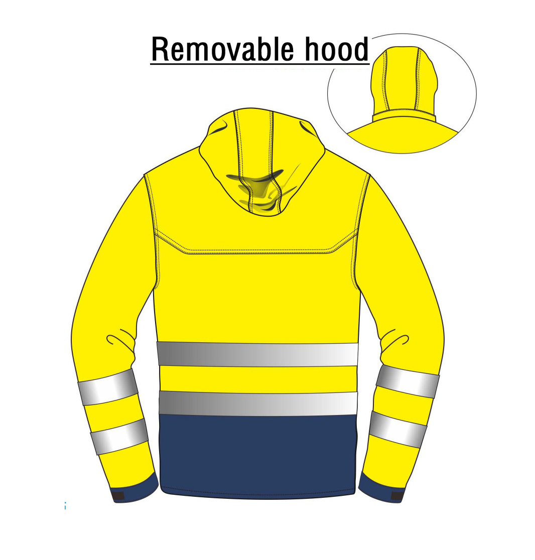 High Visibility Reflective Jackets for Men, Safety Jacket with Pockets, Hi Vis Yellow Coats Mens Work Construction Coats