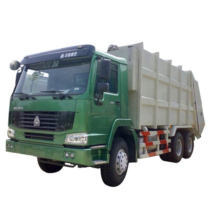 Factory price  HOWO rear loading compressed truck garbage truck refuse collector trash bin rubbish truck for sale