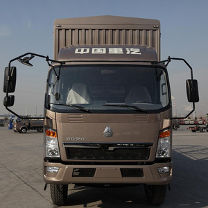 Good performance brand new HOWO 4x2 light closed van China mini box cargo truck dry goods loading 6-8 ton sell well