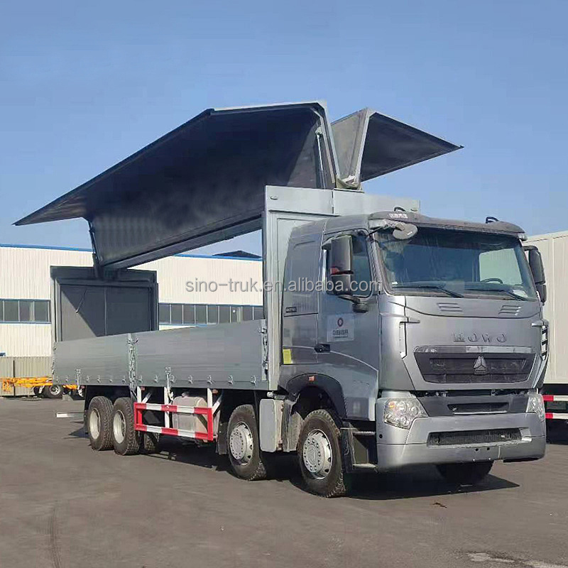 Brand new Sinotruk 20 25 30 Tons 10 12 Wheeler Open Wing Van box truck aluminium alloy body wingspan cargo truck for sale