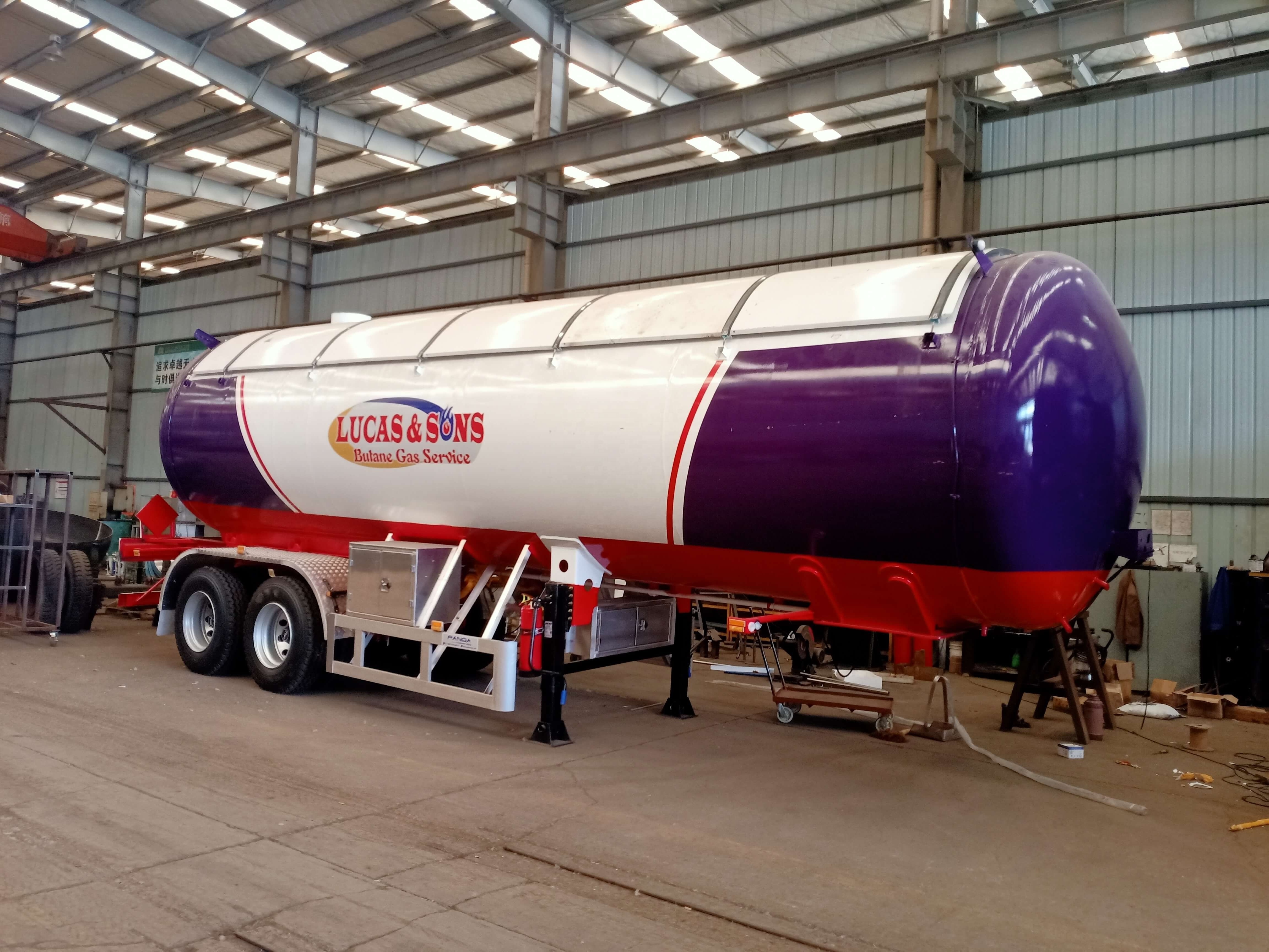 3 axles LPG gas tank propane transport road tanker semi trailer truck for sale