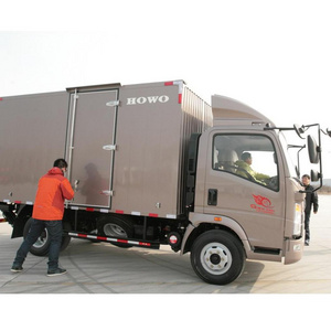 Factory delivery directly HOWO small 4x2 6 wheeled closed van light wing container truck mini box truck for sale