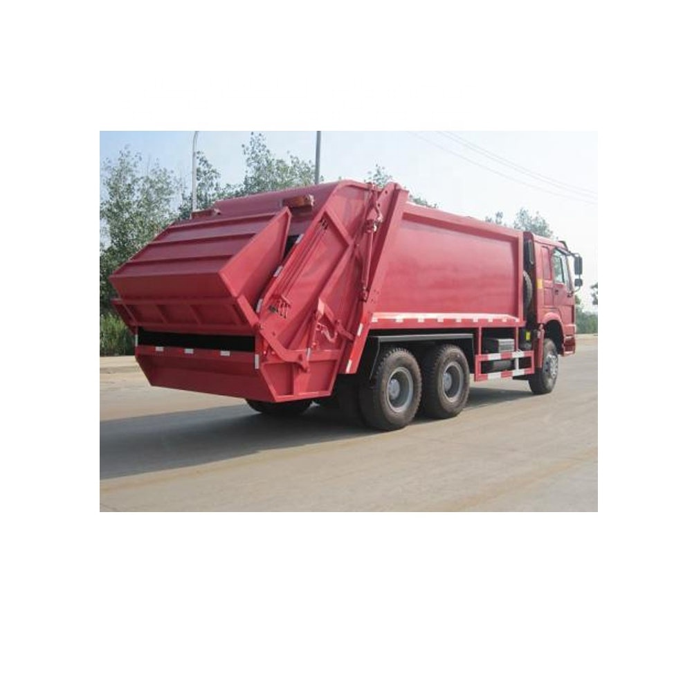 Factory price  HOWO rear loading compressed truck garbage truck refuse collector trash bin rubbish truck for sale