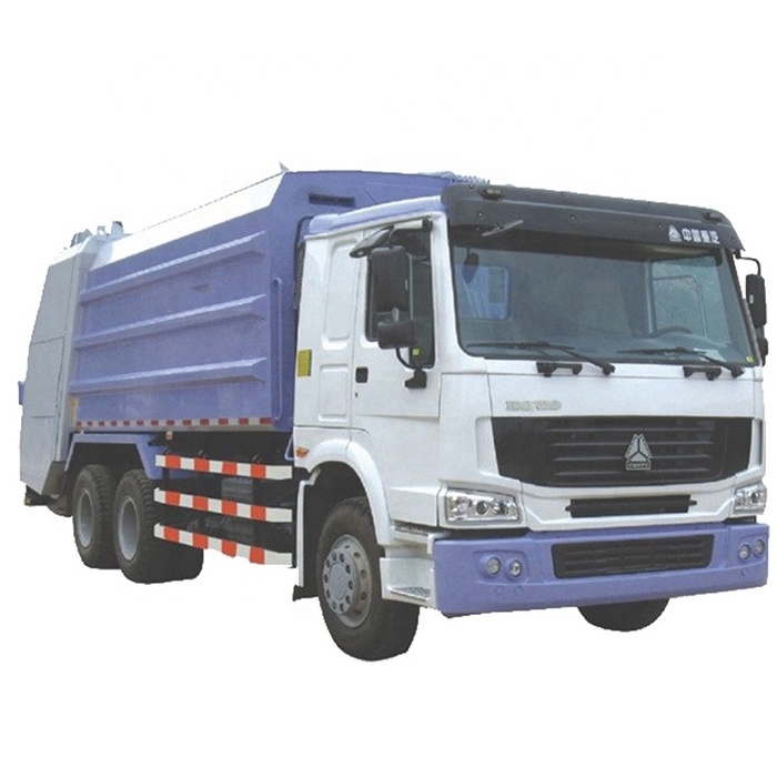 Factory price  HOWO rear loading compressed truck garbage truck refuse collector trash bin rubbish truck for sale