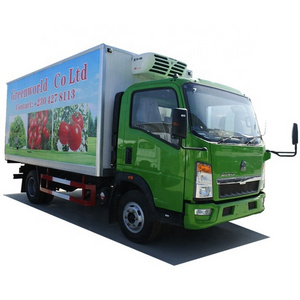 Factory delivery direct selling HOWO 4x2 Light mini Refrigerator frozen small cargo van food truck cooling truck for sale