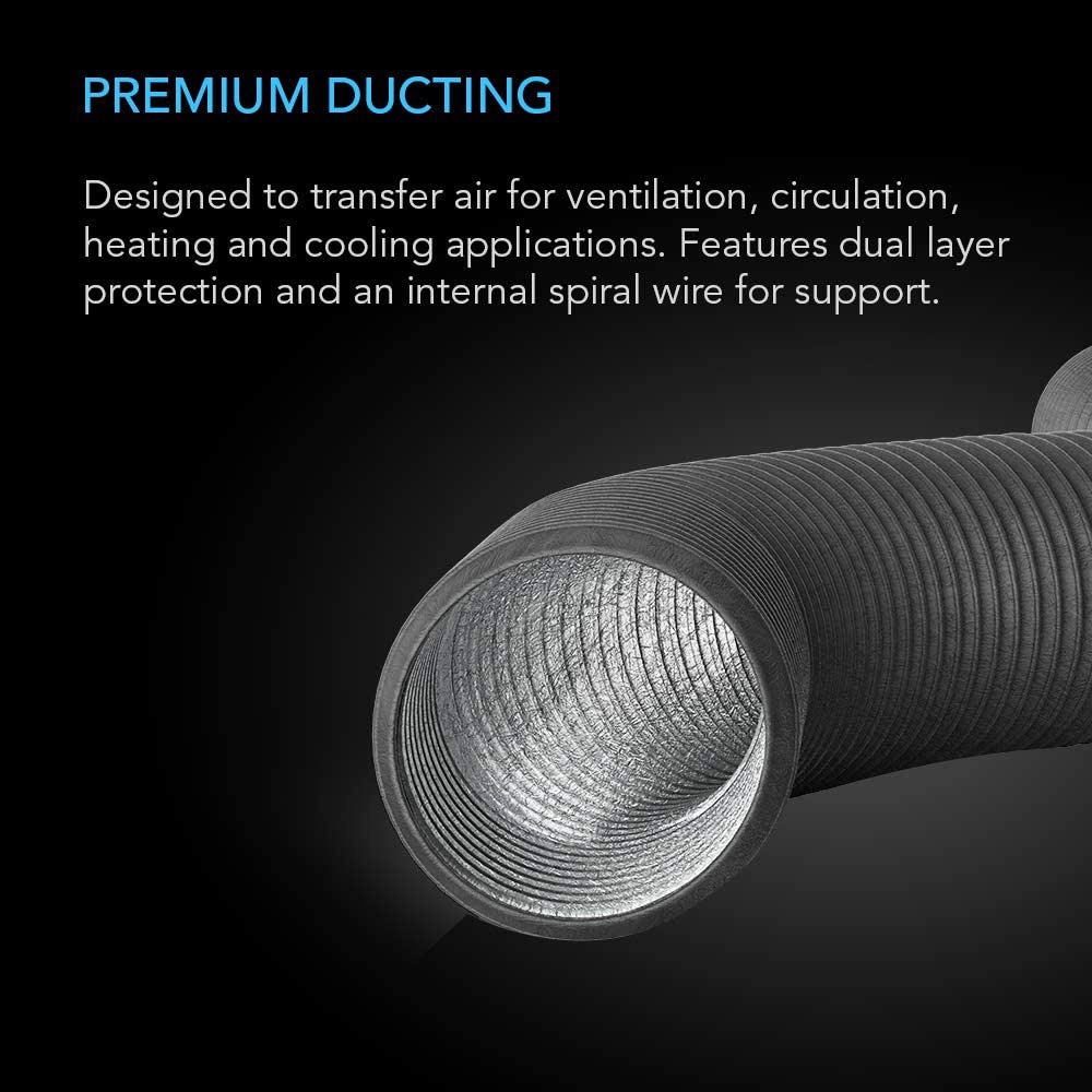 Fire Resistance Double Layer Aluminum Flexible Insulated Foil Duct Ducting Black Color