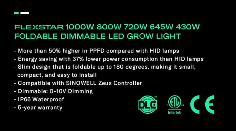 Flexstar 1000W 800W 720W 645W US/TH/CA Warehouses Smart Controller Led Grow Light Bar 800 Watt