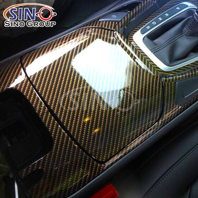 3 Years Durability Air Bubble Release 2D 3D 4D 5D 6D 7D Gold Black  Big Texture Carbon Fiber Vinyl  Foil For Car Wrapping