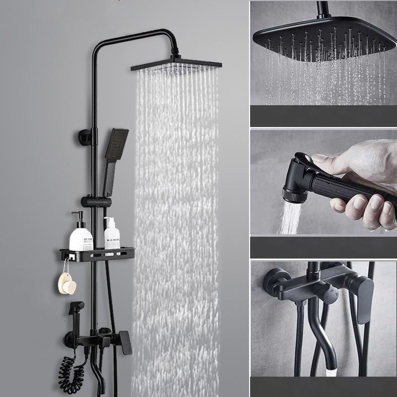 Luxurious Music Large Thermostatic LED Rainfall Shower System Music Ceiling Shower Set Gold 580 380 Mm Sale Phone Body Head Box