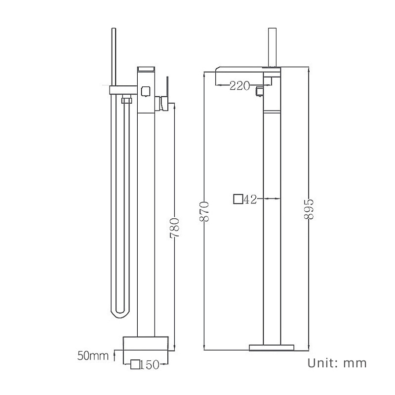 AG Waterfall Chrome Bath Shower Long Nozzle Bathtub Shower Faucet Taps Bathtub Faucet