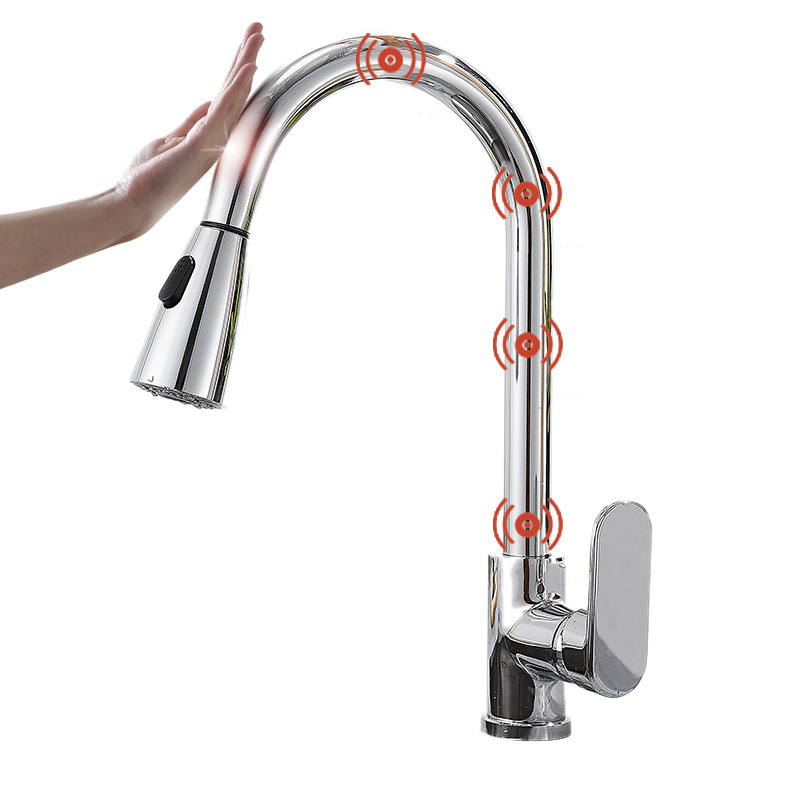 universal splash filter faucet 720 rotate kitchen sink faucet with pull down sprayer 2 handle