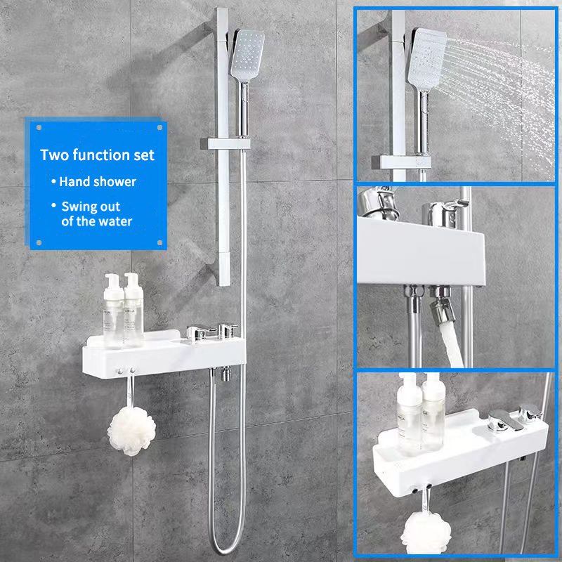 Bathroom deluxe simple ceramic valve core stainless steel wall mounted shower suit ceramic spool material