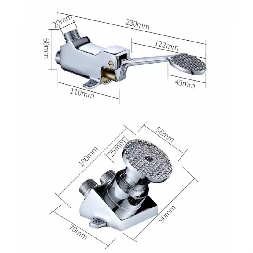 Hospital Faucets Foot Valve Faucet Pedal Tap Cold Water Foot Operated  Sink Faucet