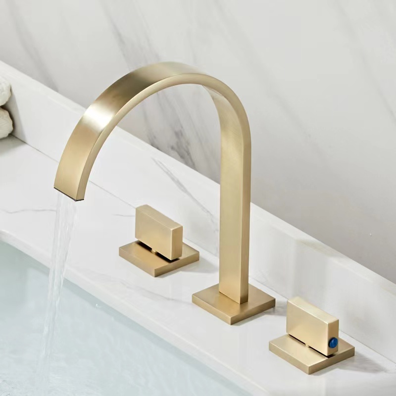 Adjustable temperature of bathroom basin Bathroom basin with adjustable temperature, all copper faucet and double handles