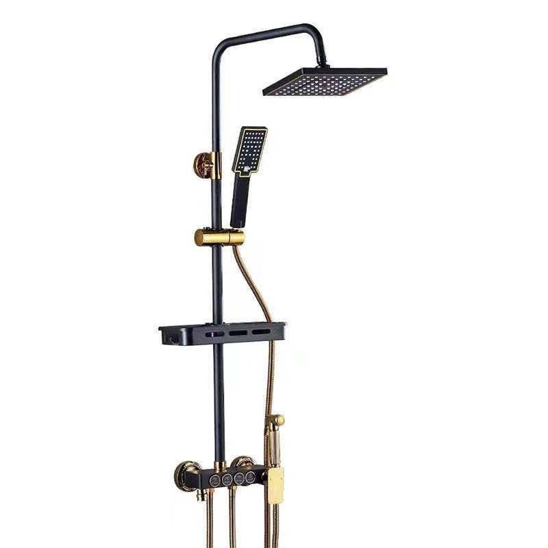 High quality bathroom black gold brass shower shower set supercharged hand rain engineering shower head