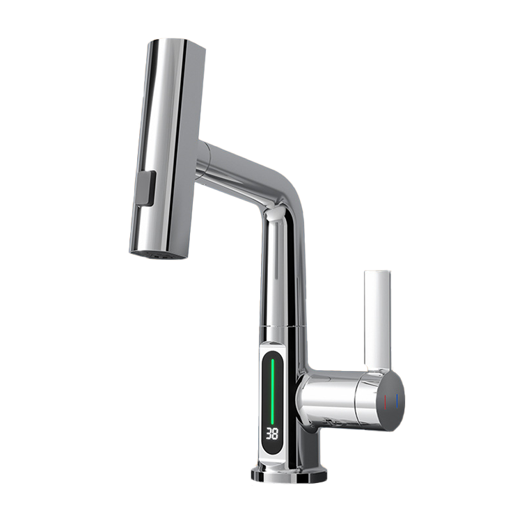 New design stainless steel pull-out faucet bathroom faucets waterfall face basin faucet