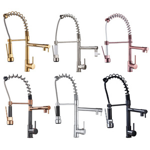 AG Pull Down Basin Faucet Spring Gourmet Kitchen Faucet Mixer Taps Pull Out 304 Stainless Steel Kitchen Mixer Faucet