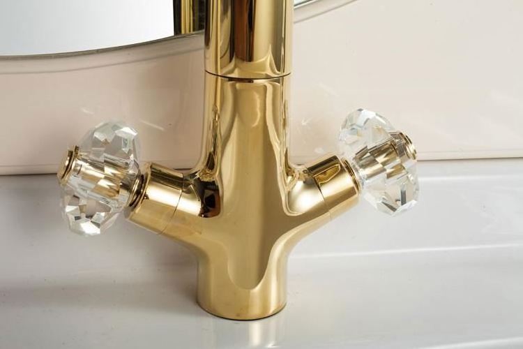 stainless steel cold and hot gooseneck gold faucets bathroom faucet brass