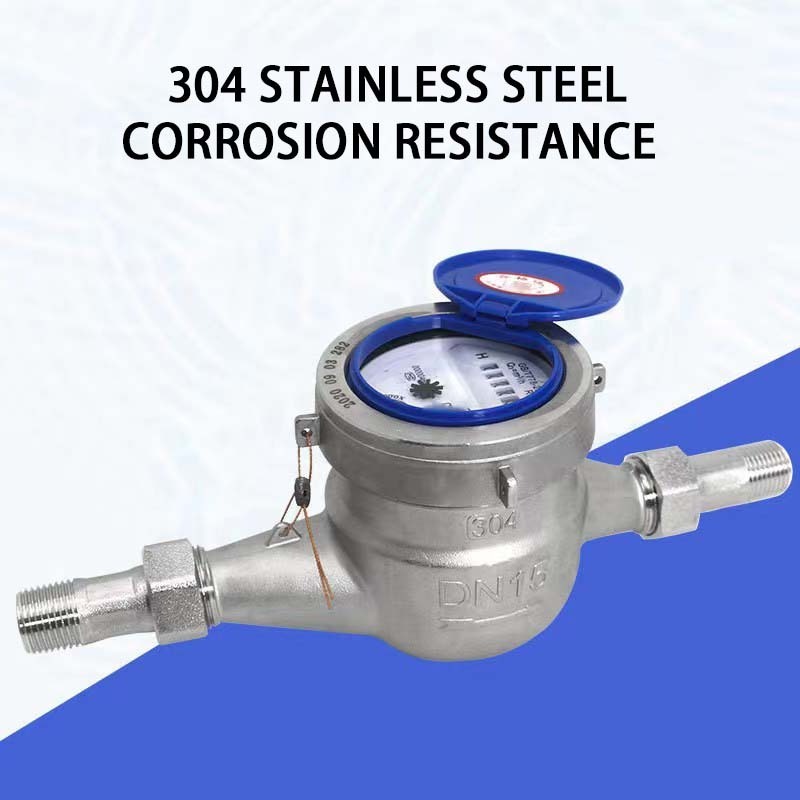 304 stainless steel water meter dn15 threaded rotor wet type high sensitivity anti dripping and anti inversion