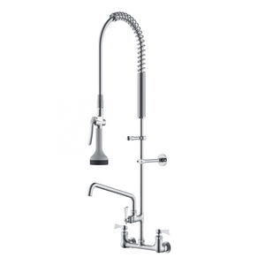 Pre Rinse High Pressure Wall-mounted Water Faucet with Spring in Kitchen Sink Faucets