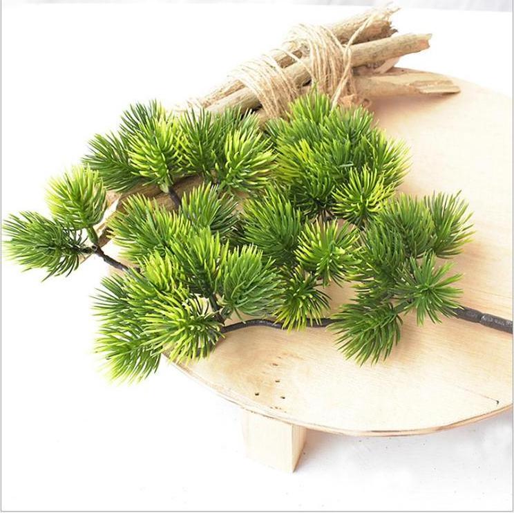 Christmas decoration artificial green pine tree branch for vertical plant wall decoration