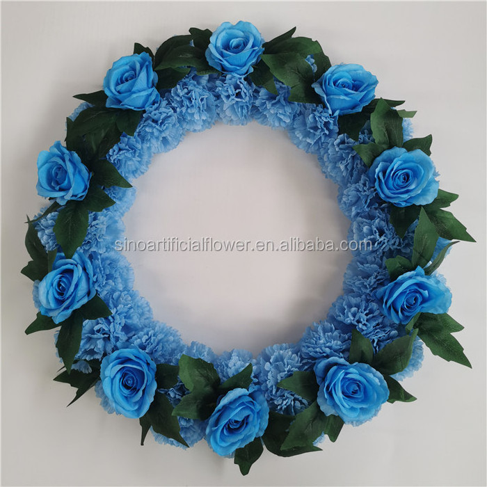 FU3101 Artificial funeral wreath silk customized wreath customized for funeral decoration