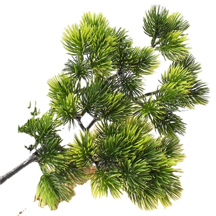 Christmas decoration artificial green pine tree branch for vertical plant wall decoration