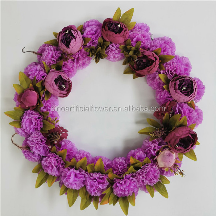 FU3101 Artificial funeral wreath silk customized wreath customized for funeral decoration